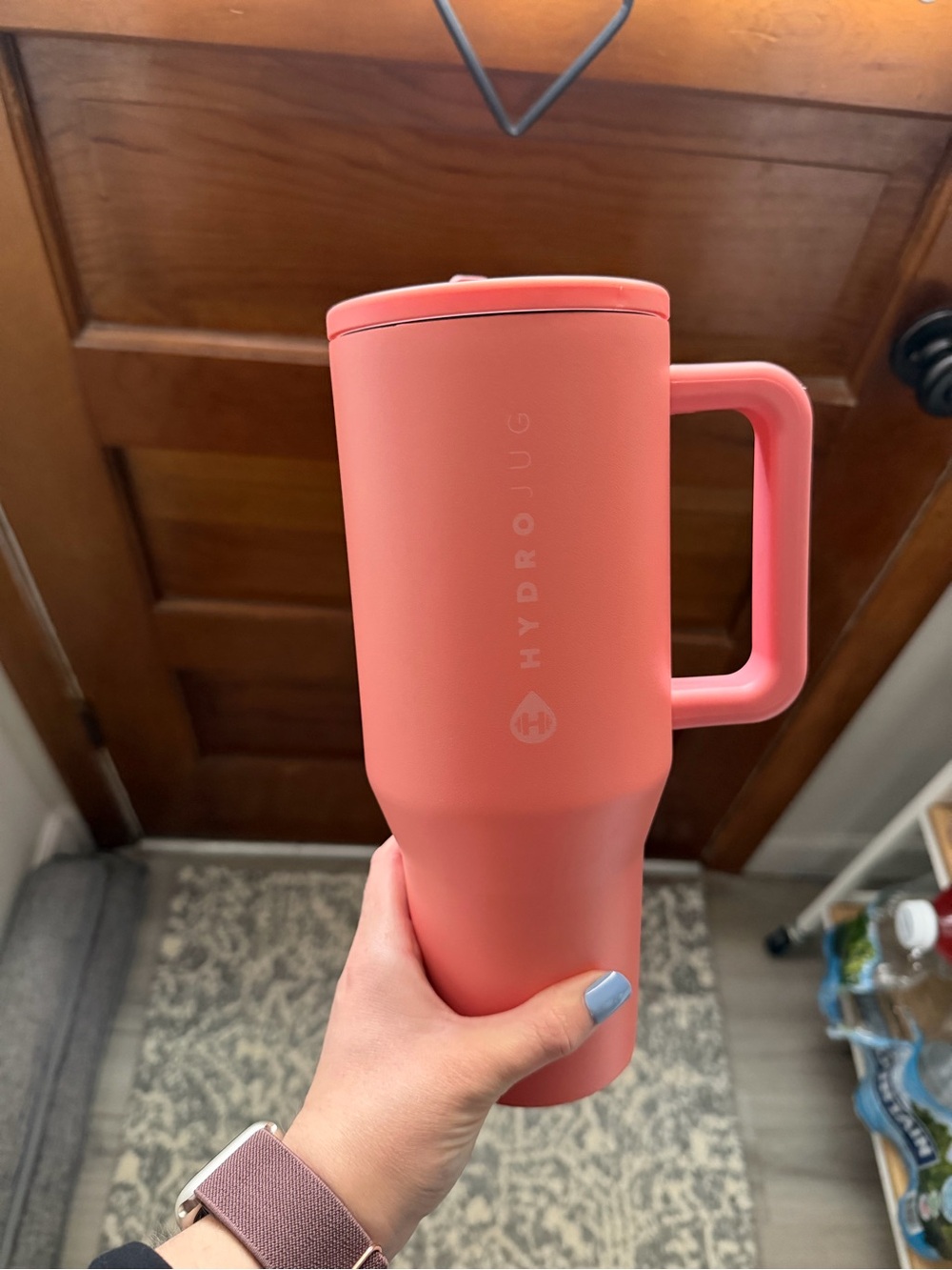 HydroJug 40oz Coral Peach Travel Mug with Handle
